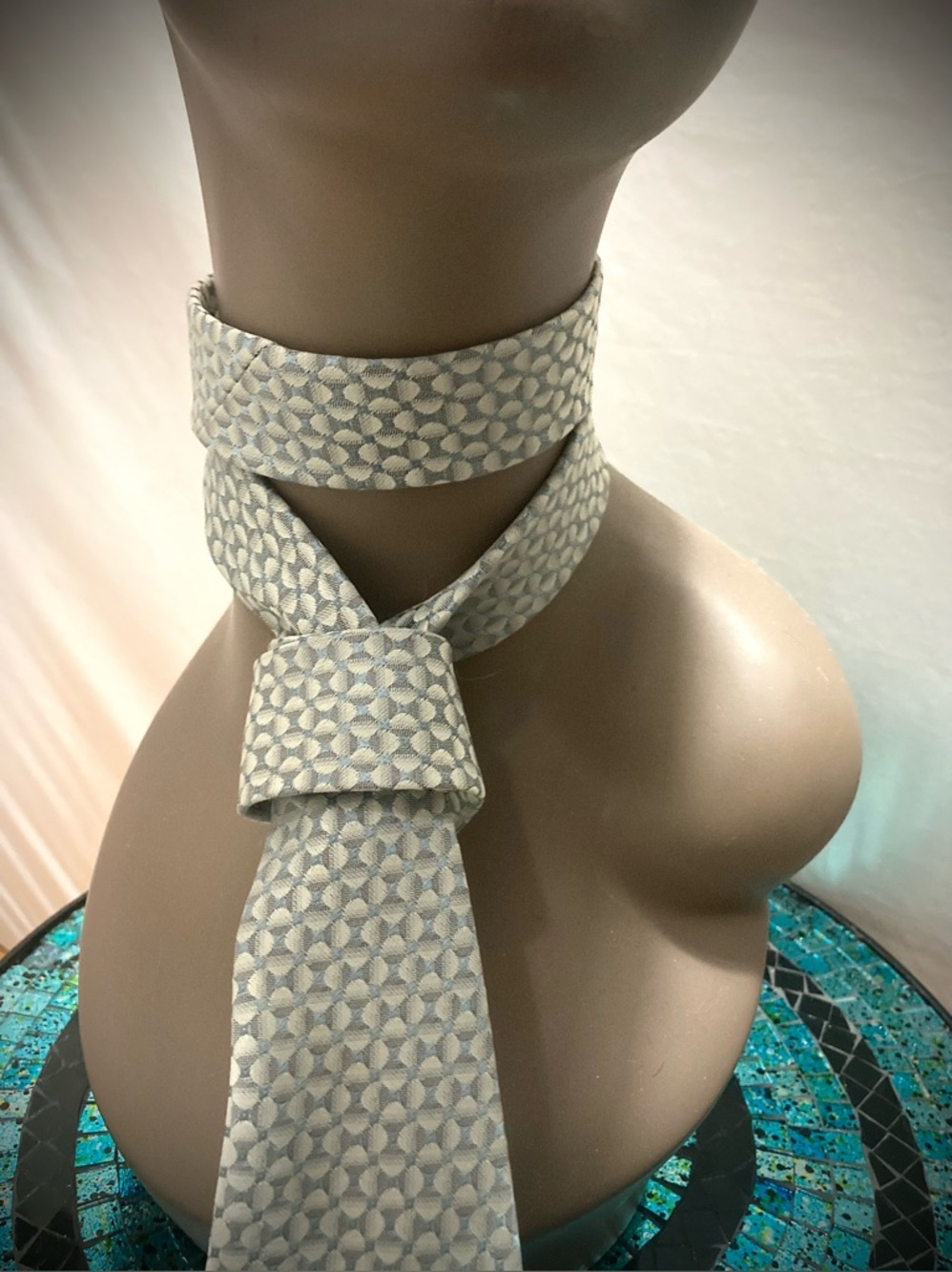 Vintage Balenciaga Tie - 4” wide geometric pattern